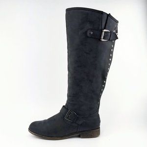 WIDE CALF Madden Girl Studded Riding Boots 10M